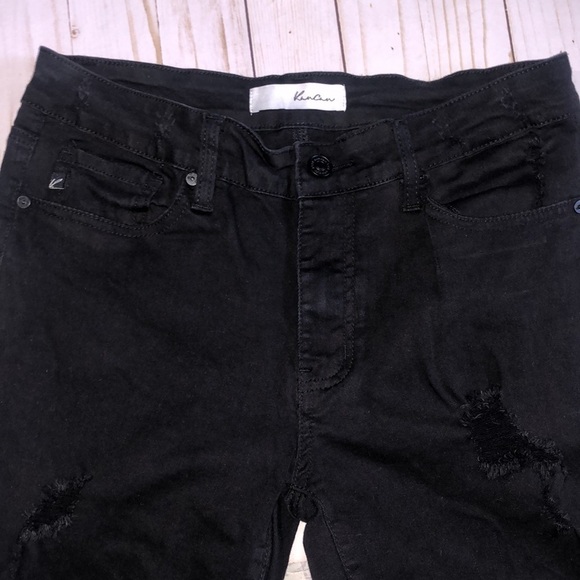 KanCan black distressed jeans size 9/28 EUC - Picture 6 of 12